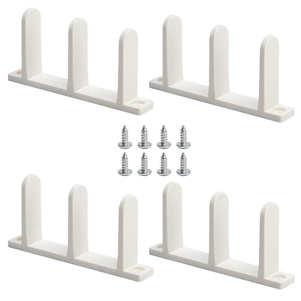 4pcs with Screws Sliding Closet Door Floor Guide Rounded Corner Universal Closet Door Hardware Wear-resistance