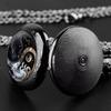 Vintage Retro Black White Double Dragon Yin yang Quartz Unisex Men Women Pocket Watch Quartz Necklace Pendant Clock Chain Classic Dial Jewelry Gift