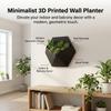 3D Printed Wall Mounted Planter Minimalist Design for Indoor Balcony Decoration PLA Material 16x14x4.6cm
