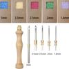 Embroidery Needle Pen Wooden Handle Punch Needle Embroidery Pen Embroidery Punch Needle Weaving Tools for DIY Craft