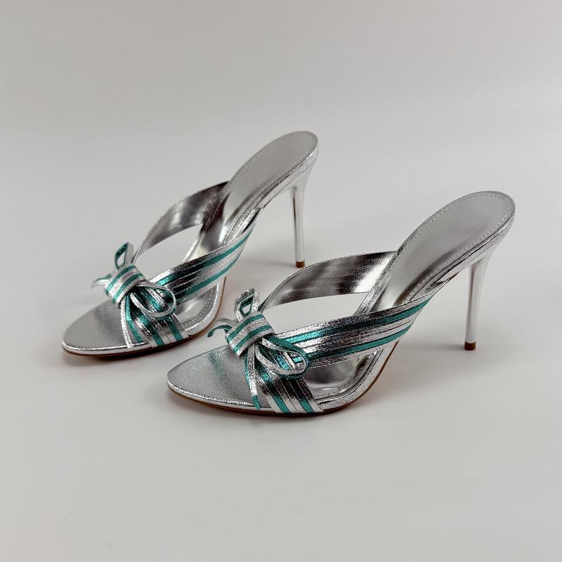 2025 Women's Versatile Cross Strap Round Toe High Heel Sandals & Slippers - Spring/Autumn Fashion, Plus Size Available