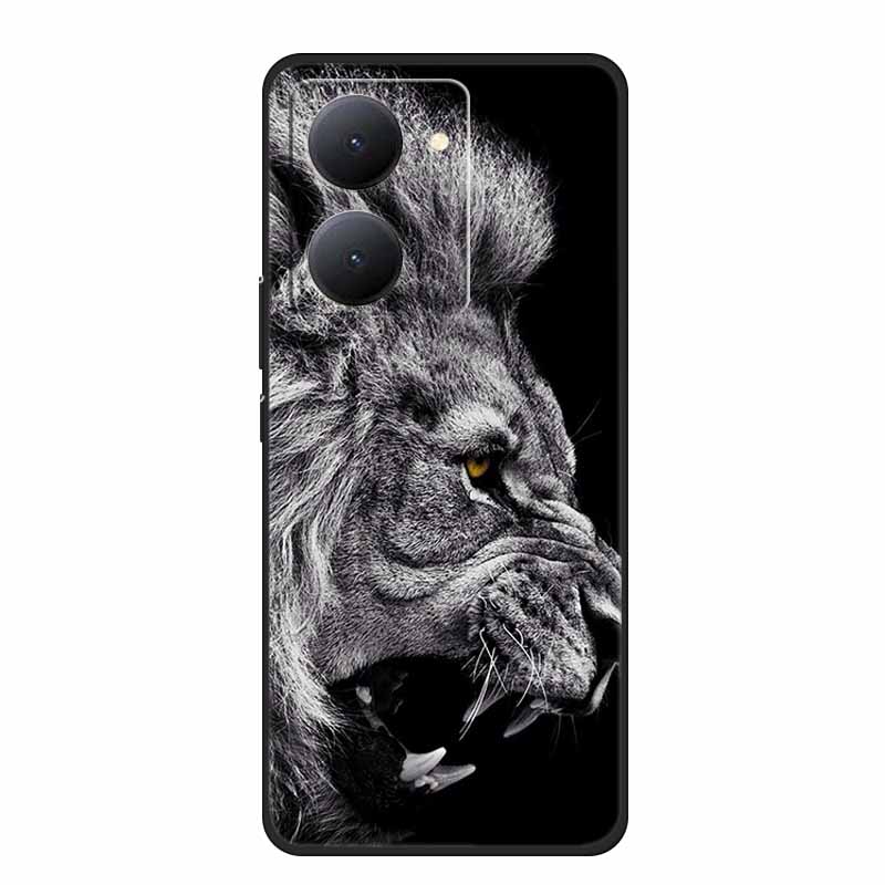 For VIVO Y36 Y78m Y27 5G Case Animals Soft Silicone Back Cover Phone Cases for VIVO Y27 5G VIVOY36 5G 6.64" Cool Wolf Cat Fundas