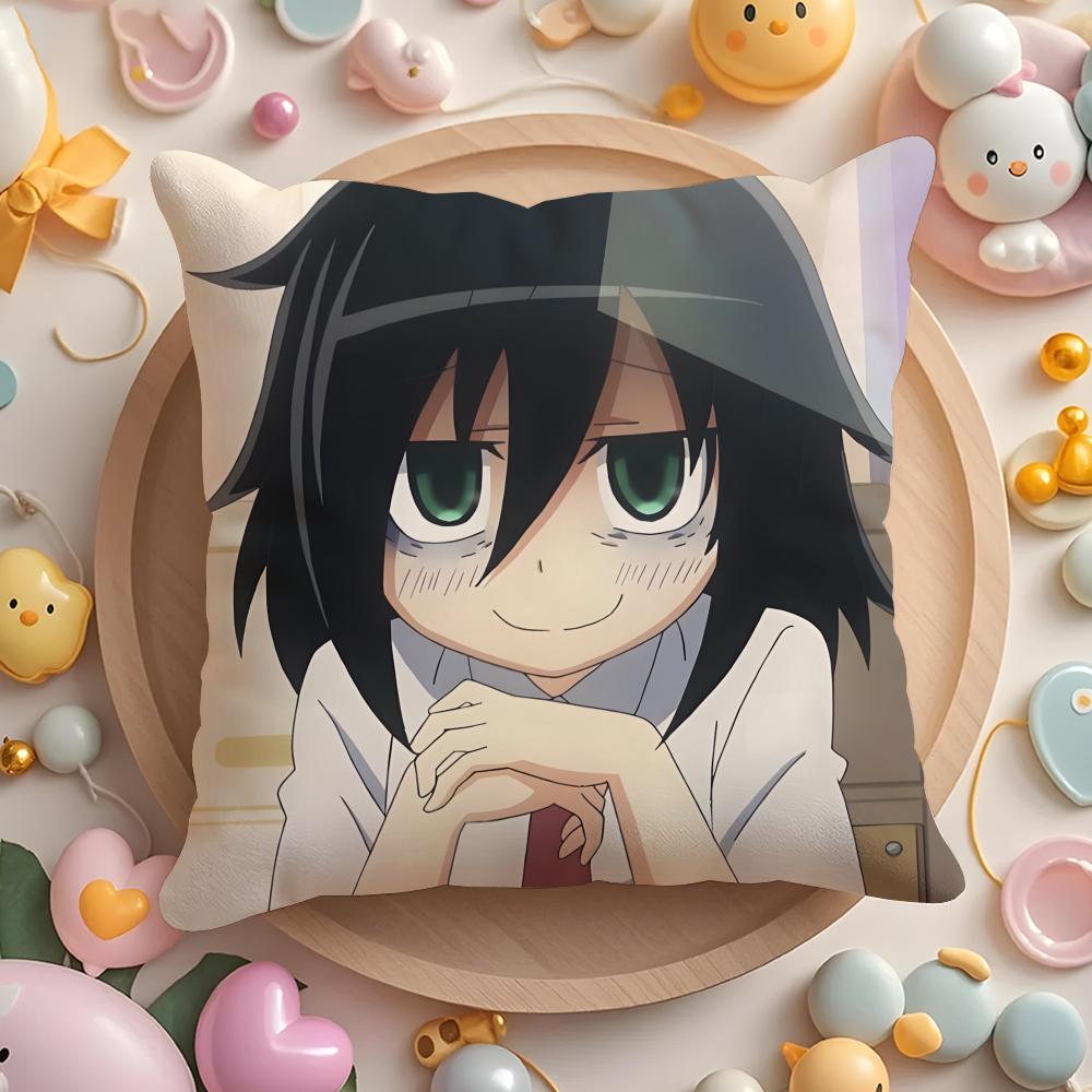 Anime T-Tomoko K-Kuroki Cushion Cover Home & Car Multi-Scene Pillow Cover - Reversible, Soft & Durable for Daily Use