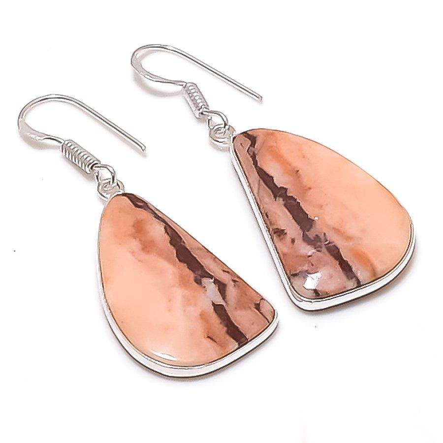 

Натуральний Капучиновий Яшмовий Камінь Сережка зі Стерлінгового Срібла 925 проби 1.81 AE-11389