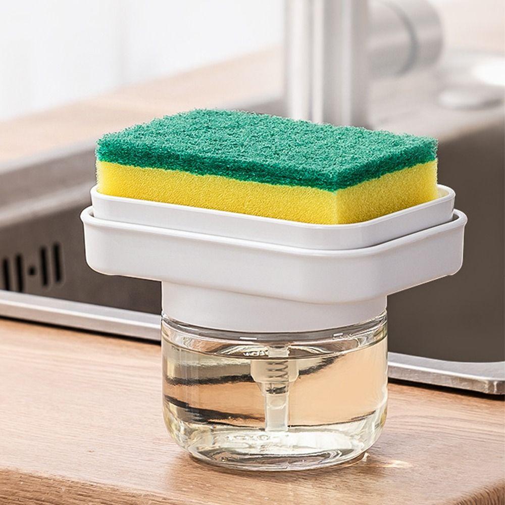 280ML Scrubbing Liquid Detergent Dispenser Pump Design Press Type Soap Box Kitchen Tool