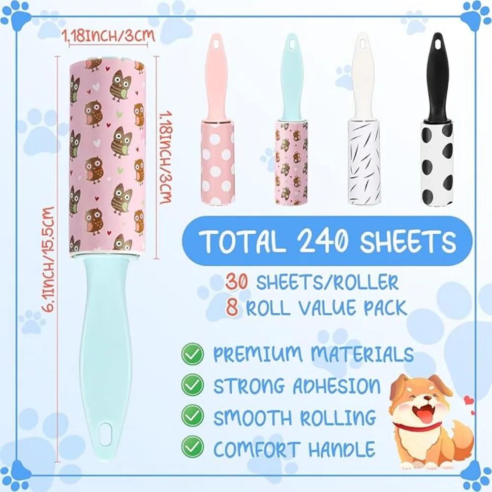 Mini Portable Lint Roller Clothes Dust Fluff Pet Hair Sticky Brush Rolls Clothes Coat Lint Roller Dog Pet Hair Remover