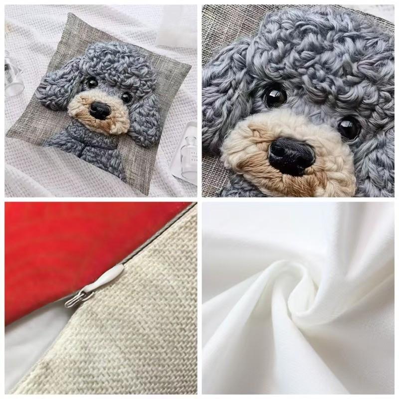 Federa Cuscino Corta Peluche Grigio con Fantasia Animali Carini Morbida Delicata sulla Pelle Senza Imbottitura