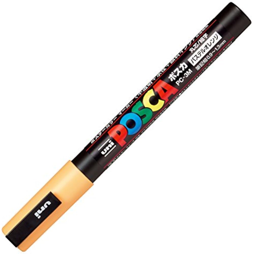 Mitsubishi Pencil Water-based Sign Pen Uniposca Fine Shape Round Core Pastel Orange PC3MP.4, Pack...