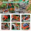 Jurassic Dinosaurs Park Playset Transformer Dino Base Educational Toy with Dinosaur Model Figurines Truck Tree Cage Gift for Boy