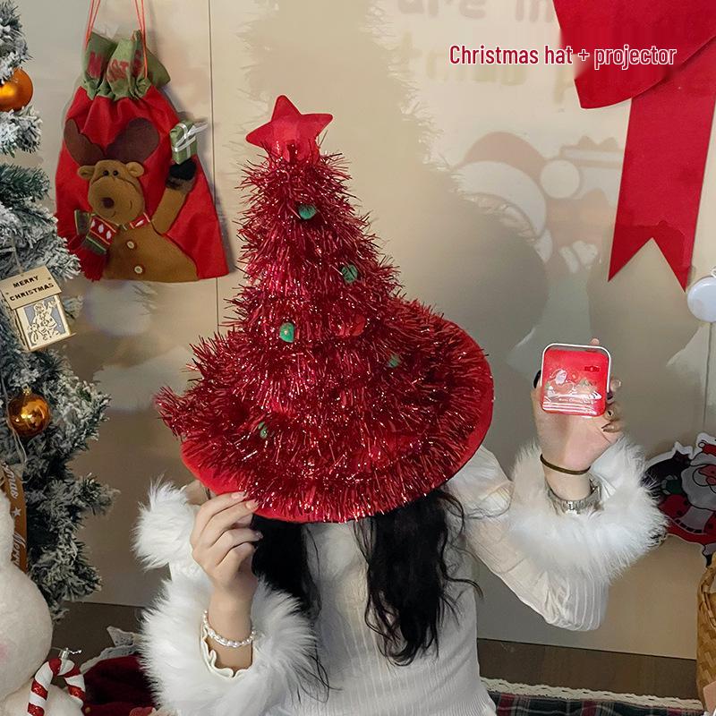 Korean Christmas Tree Hat for Adults & Kids - Festive Theme Party Costume & Photo Prop.