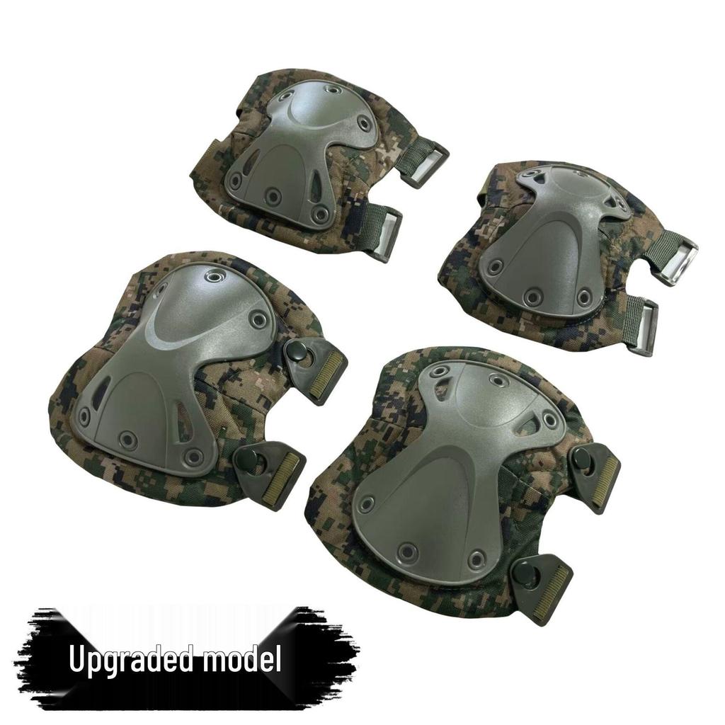 Camouflage Knie- und Ellbogenschoner-Set für taktisches Training, Radfahren und Bergsteigen
