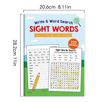Sight Words Schreib- und Suchspiel Arbeitsheft Vorschule Englisch Lernhilfen Lesen lernen für Anfänger Wortschatzaufbau