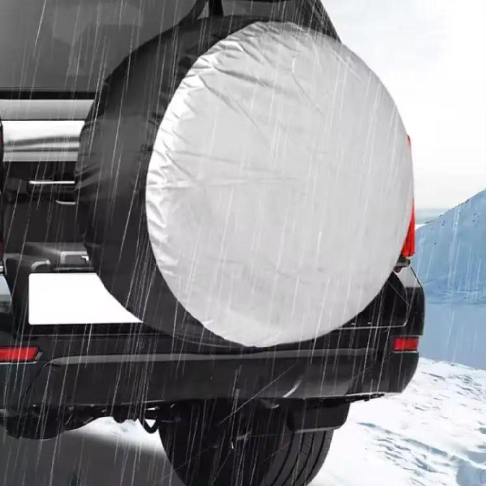 210D Oxford Cloth Tire Cover Case Silver Black Tire Protective Cover  Universal