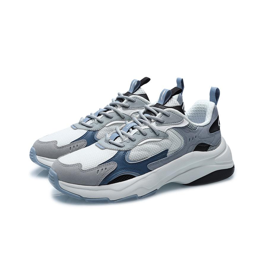 Li Ning Duurzame Lage Hardloopschoenen Heren Sneakers Wit Blauw AGCR205-3