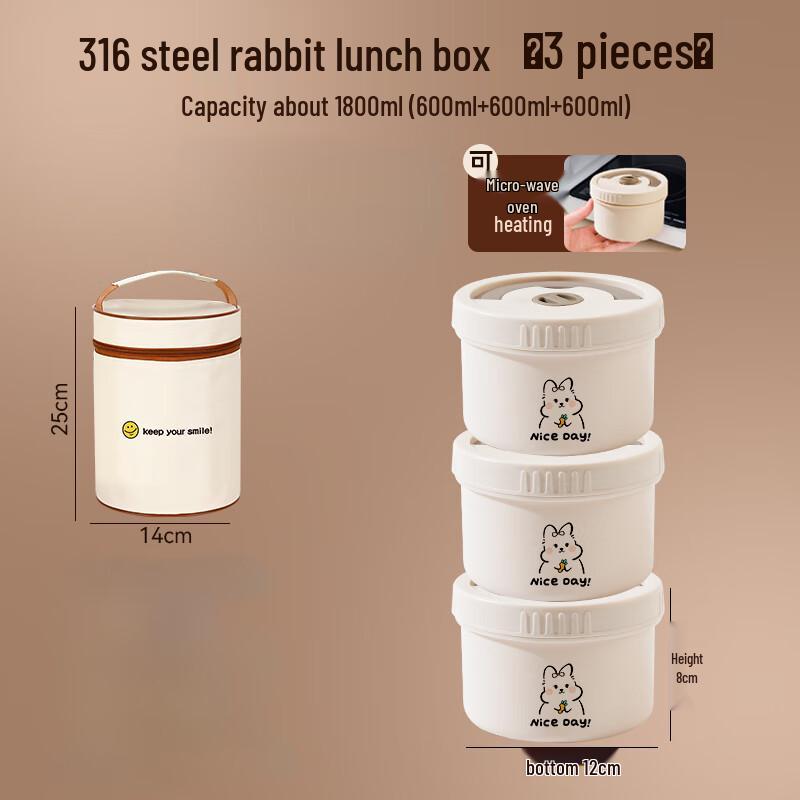 Cartoon Rabbit 316 Stainless Steel Insulated Lunch Box