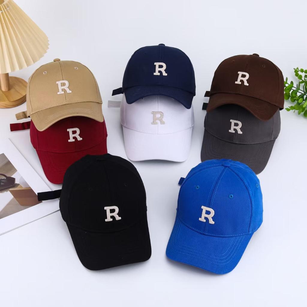 Cotton breathable new cap children's R letter summer sunshade sun protection outdoor sports baseball cap men's versatile