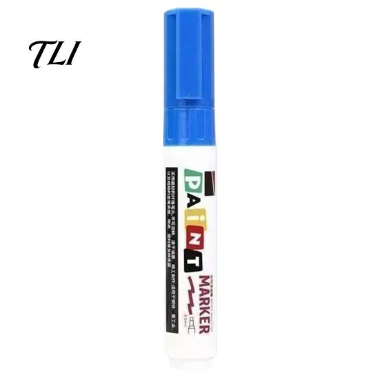 Plastic Surface Paint Pens 12 Colors Flat Tip Marker, Oil Based Broad Pen for Metal Tire Steel Glass Leather, Waterproof Quick Dry Touch Up