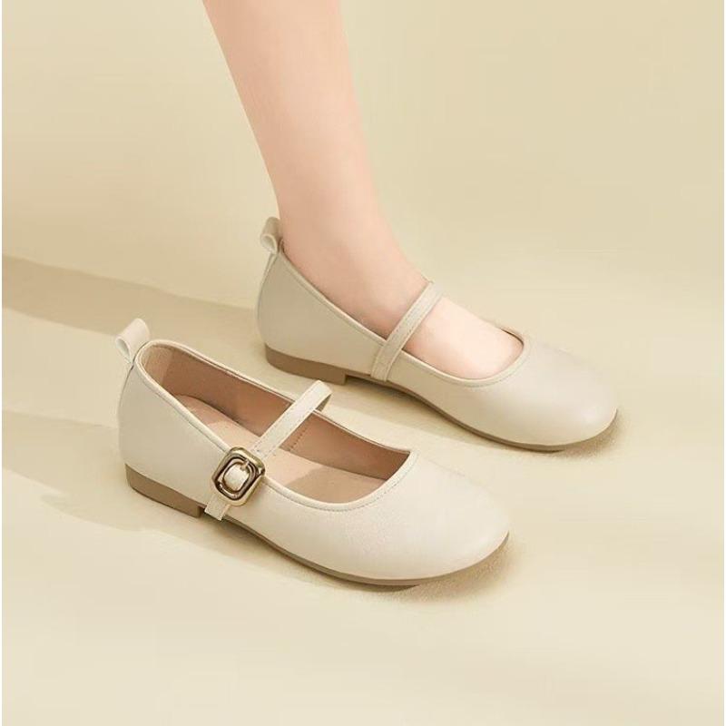 With Skirt Single Shoes Women's New Autumn Flat Bottom Soft Sole Not Tired Feet Beautiful Versatile Mary Jane Shoes