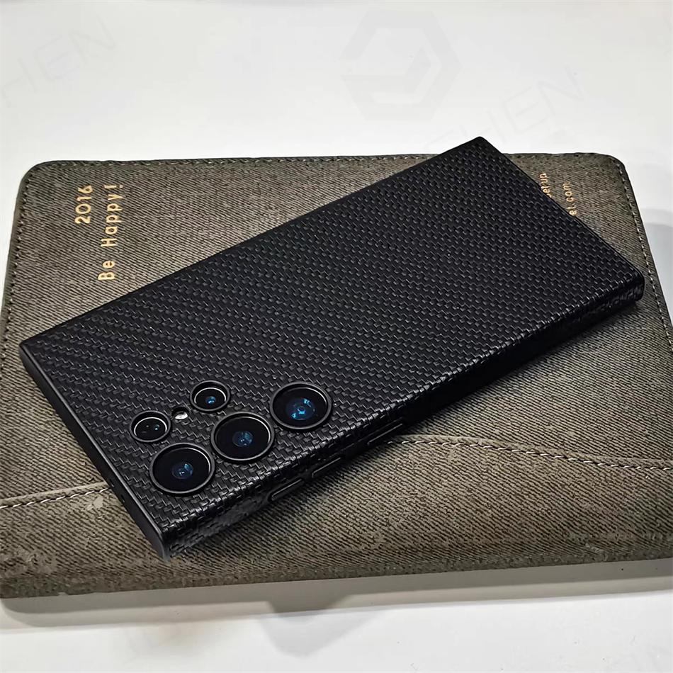 For Samsung Galaxy S2 S24 S23 Ultra 24ultra Leather Curved Case Business Ultra Thin All Inclusive Shockproof Pc Cover