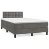 Exclusive House - Slat Bed Base with LED Mattress Dark Grey 120x190 Cm