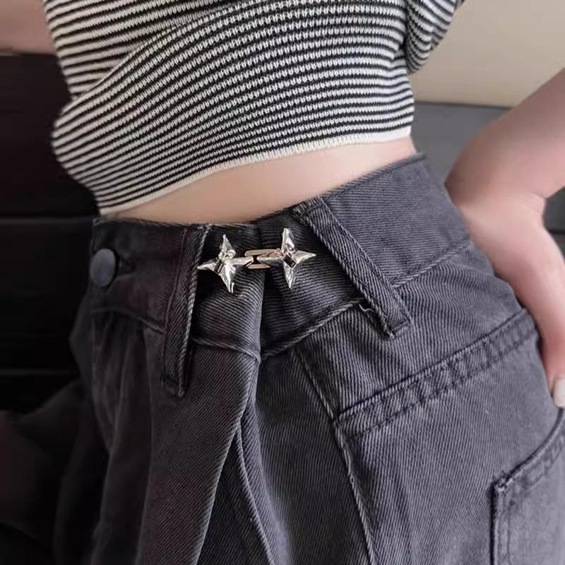 Adjustable Waist Button for Fashion Jeans - Four-Point Star Design