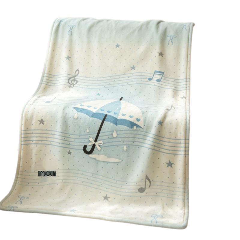 Blue and White Star Flannel Blanket - Soft, Cozy Cover for Dorm, Office, Sofa, or Car