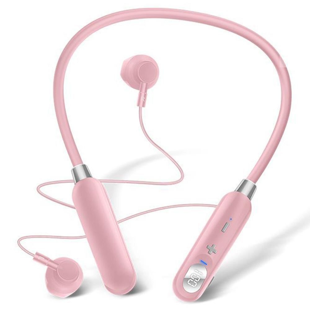 

AKZ-R18 ENC Noise Canceling Bluetooth-compatible Headphones Power Display Sports Wireless Earphones Pink