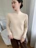 Versatile Women's Slim Cashmere Sweater - Autumn/Winter 2025, Half-High Neck, White Pullover