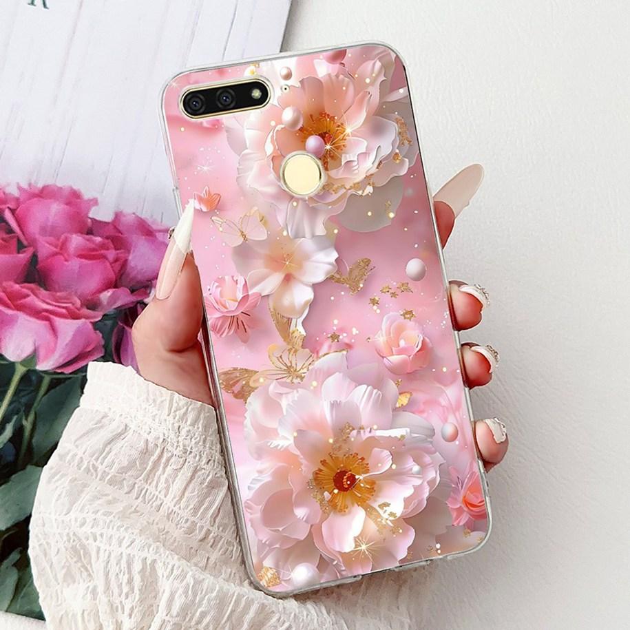 For Huawei Y6 2018 Case ATU-L21 ATU-L22 Cover Luxury Marble Butterfly Soft Silicone Phone Cover For Huawei Y6 Prime 2018 Carcasa