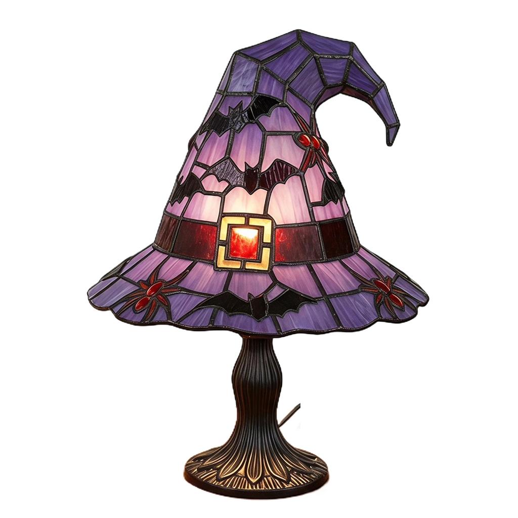 Wizard Hat Shape Light Halloween Witch Hat Table Lamp Wizard Hats Night Light for Bedroom Living Room Office Halloween Decor