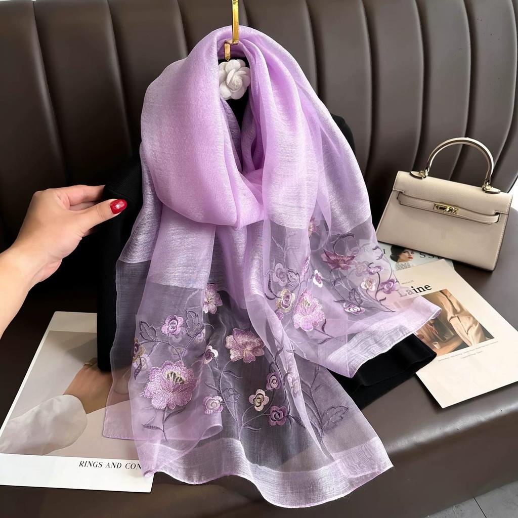 Solid Silk Wool Scarf Women Shawls Scarves Summer Lady Hijab Winter Fashion Warm Bandana Foulard Pashmina
