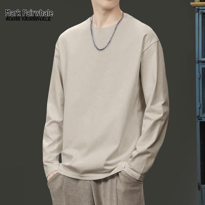 Mark Fairwhale Men s Versatile Loose Fit Pure Cotton Long Sleeve T-shirt