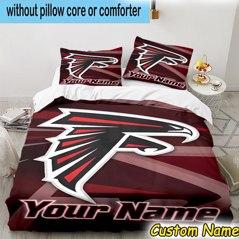 3pcs Custom Name Atlanta Logo Bedding Set Includes 1 Duvet Cover & 2 Pillowcases for All Seasons Dormitory Home Decor Christmas gifts