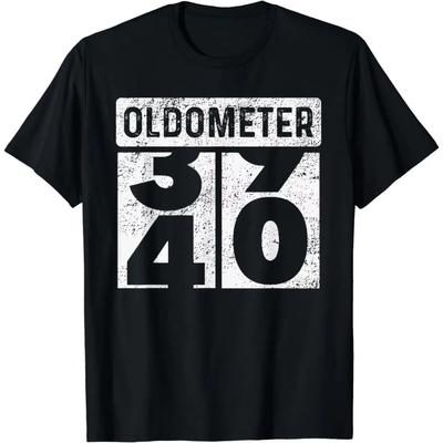 Funny Birthday Gift Odometer 40th 40 Yrs Old Joke T-Shirt Graphic Personalized Custom Printed Women Men Summer TShirts Camisetas