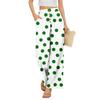 Damen Sommer Locker Weites Bein Hose Elastischer Bund Knopfleiste Vorne Mit Taschen Polka Dot Farbverlauf Druck Lässige Hose