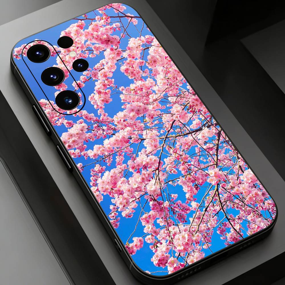 Pink Sakura Phone Case For Samsung Galaxy S26,25,24,23,22,21,20Plus Ultra