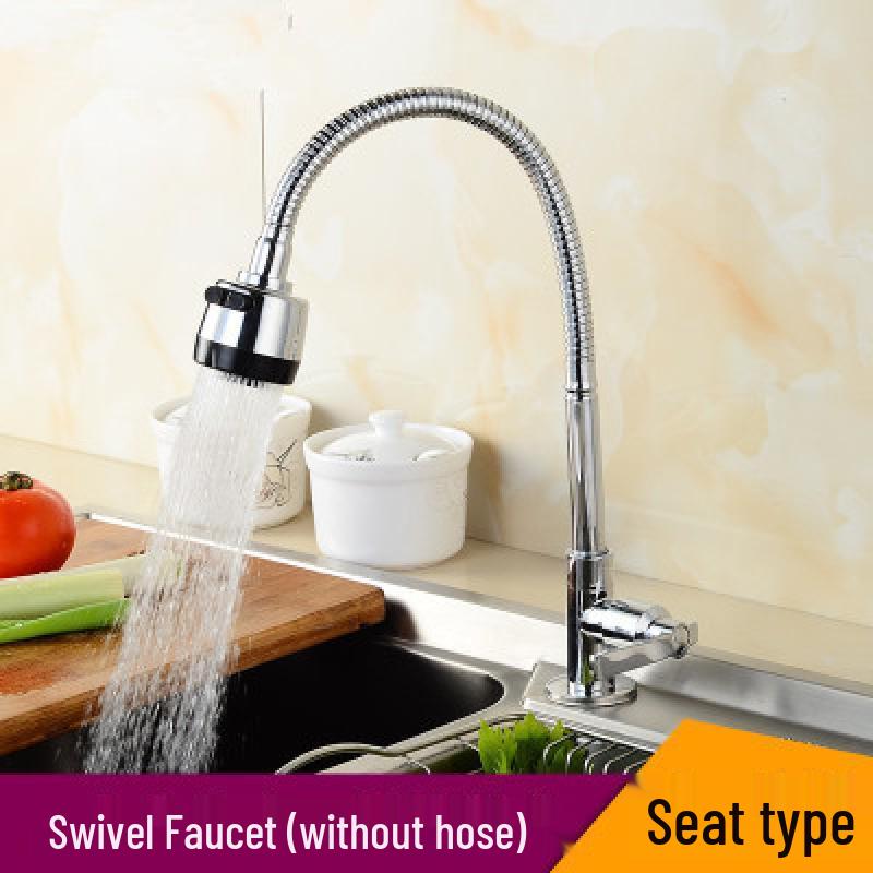 TLXT Brass Wall-Mounted Single Cold Kitchen Faucet
