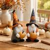 Three-dimensional Halloween Table Centerpiece Gnome Figurine, Fabric Pumpkin Bat Ornament, Faceless Doll for Tiered Tray Shelf Table, Spooky