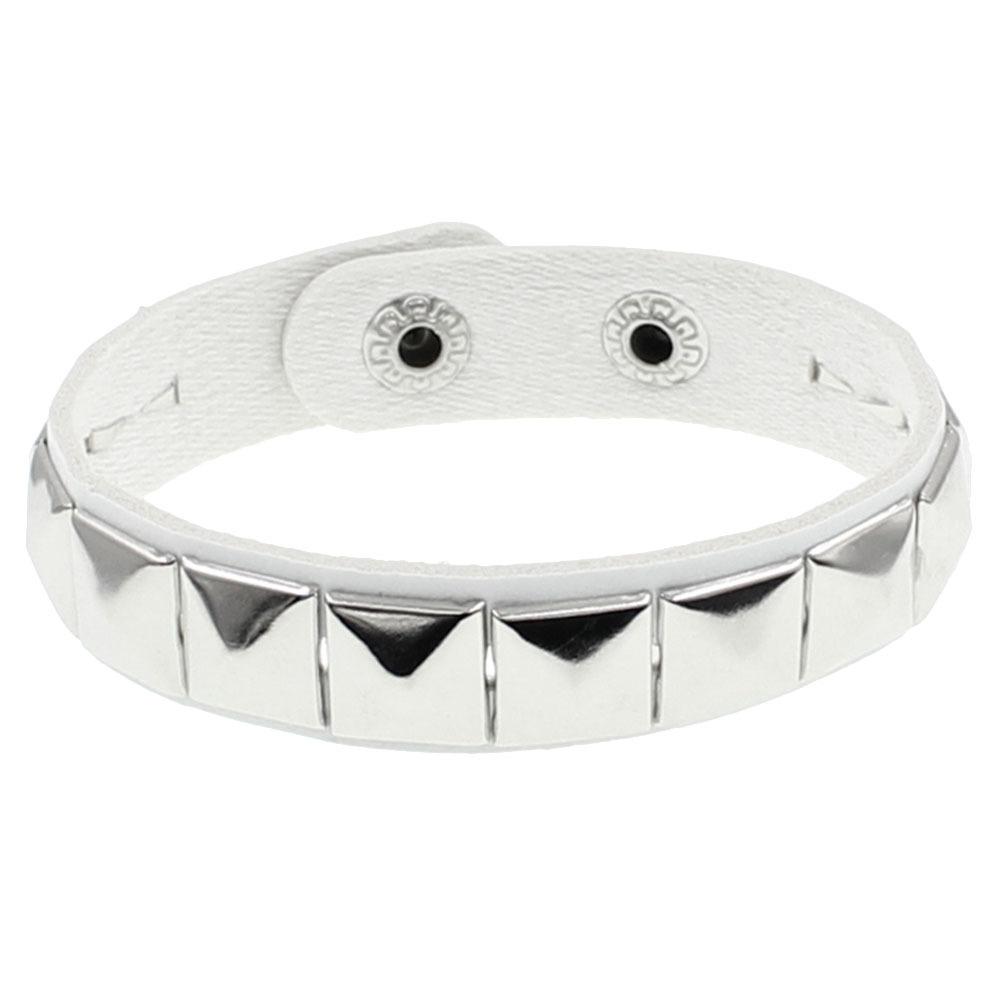 Punk Hip-hop Single Row Square Rivet Bangles Fashion Rock Opening Adjustable Couple Wristband for Women Men Jewelry Accessories