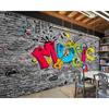 Brick Wall Graffiti 3d Wallpaper Letter Abstract Mural Bar Ktv Background Wall 3d Wallpaper