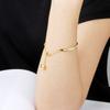 Gold-Color Cuff Bangle for Women One Row Crystal Stainless Steel Bracelet Bangle Jewelry Adjustable Chain