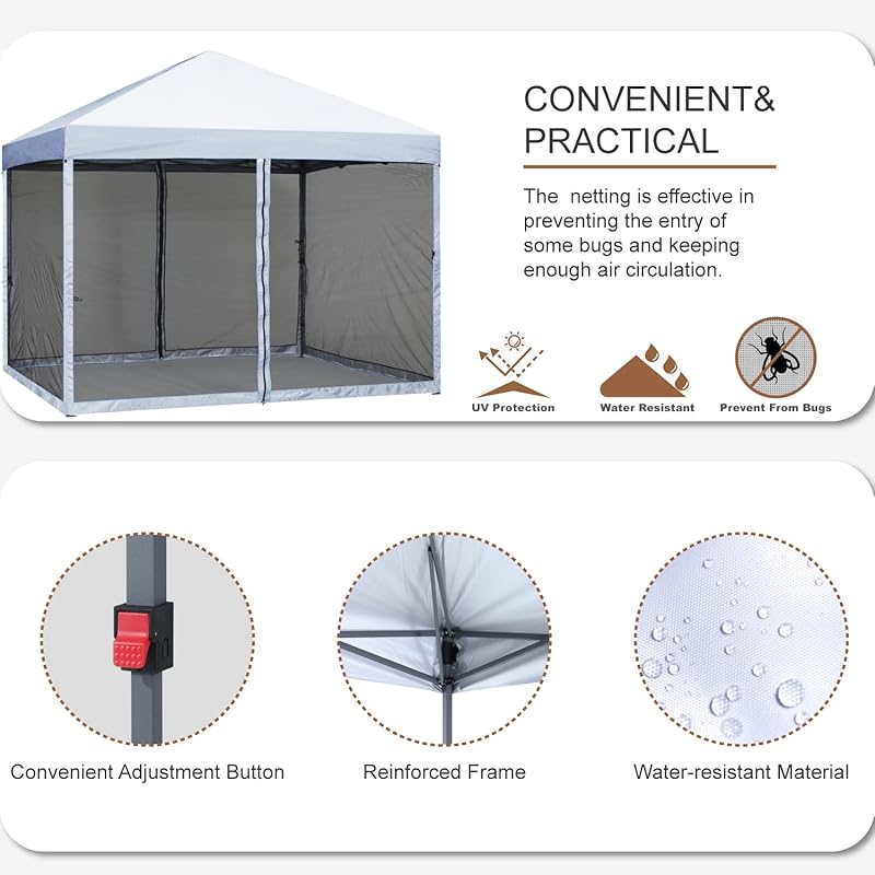 Master canopy (MASTERCANOPY) one touch tarp tent mesh set 3 stage adjustment UV cut Water resistant steel camp outdoor one touch tent With 2 pieces of