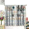 Ocean Curtains  Vintage Wooden Panel Summer Ocean Beach Theme Starfish Shells Print Rod Pocket Window Treatments Drapes for Bedro