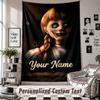 Custom Tapestry Wall Hanging, The Conjuring Annabelle Personalized Name Text Home Wall Decor