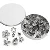 12-Piece Stainless Steel Flower Leaf Cake Molds - Silver Cake Decorating Tools for Baking