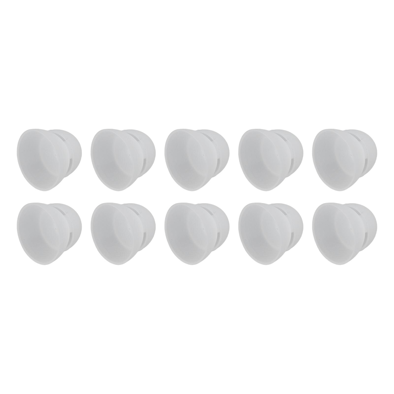 

10 шт. вкладышей для слуховых аппаратов 12 мм 0,5 дюйма, двухслойные, мягкие, силиконовые, моющиеся, съемные, антистатические, белые белый