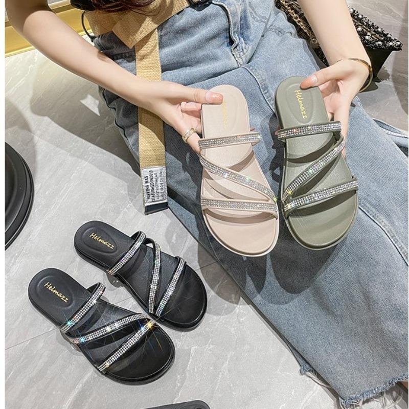 Women's Sandals for Summer Wear, Slippers Flatbottomed Fashion Flipflops, Beach Shoes Cool Slippers Women's Stall Shoes