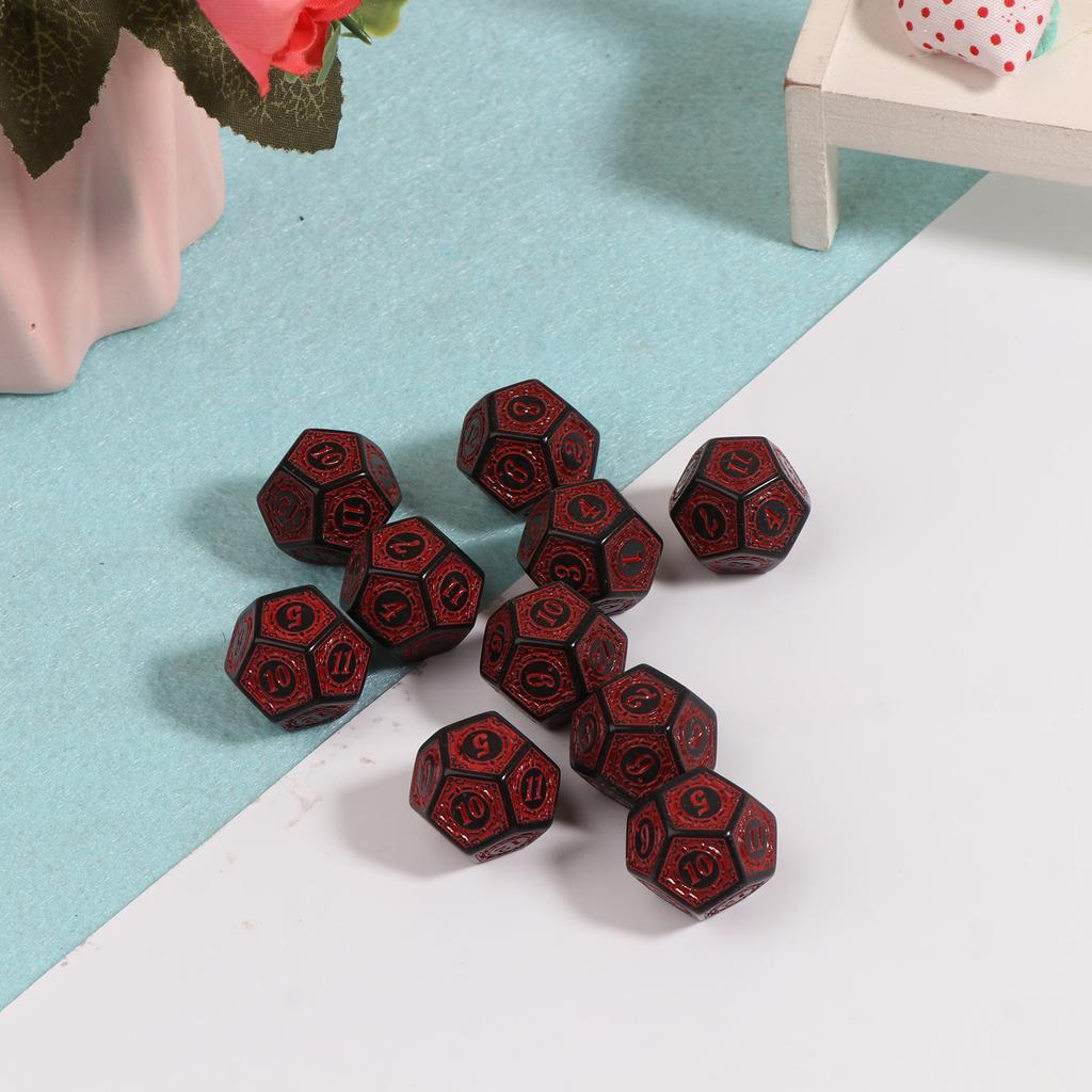 10Pcs 12 Sided Polyhedral Acrylic Table Game Dice d12 Dice for Math Dice Games Acrylic Dices Kit For Party