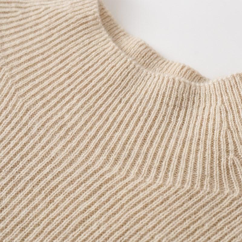 Women’s Slim-Fit Semi-High Neck 100% Pure Cashmere Sweater for Autumn/Winter
