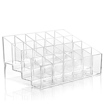 Clear Acrylic 24 Lipstick Holder Display Stand Cosmetic Organizer Makeup Case